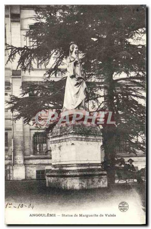 Postcard Old Angouleme Statue of Marguerite de Valois