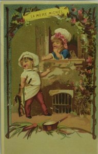 1870's St. Louis Magazine French Scene Kids Victorian Trade Card P32