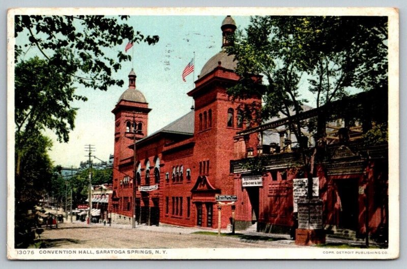 Vintage New York Postcard - Convention Hall  Saratoga Springs  1911