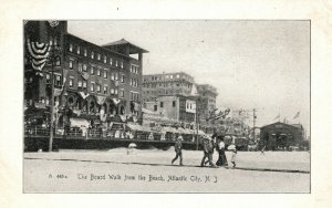 Boardwalk from Ike Beach Atlantic City NJ New Jersey Antique Postcard 1900's