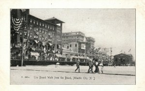 Vintage Postcard 1900's Board Walk from Ike Beach Atlantic City NJ New Jersey