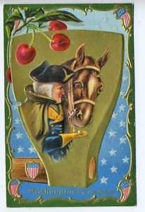 George Washington Birthday Horse Postcard