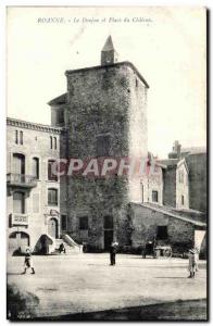 Old Postcard Roanne Dungeon and Castle Square