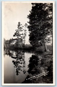 Land O Lakes Wisconsin WI Postcard RPPC Photo A Spring Morning c1930's Vintage