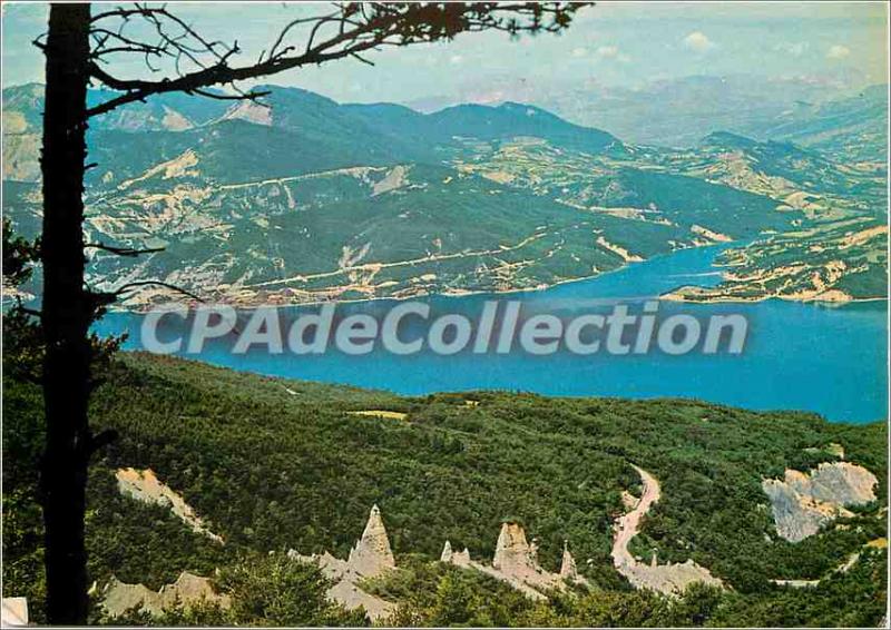 Postcard Modern Dam Serre Poncon (H A) has built 120 meters above the former ...