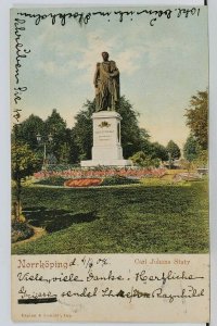 Sweden Norrkoping Carl Johans Staty Postcard I1