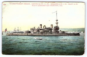 US Navy WW1 Battleship USS Oregon Postcard