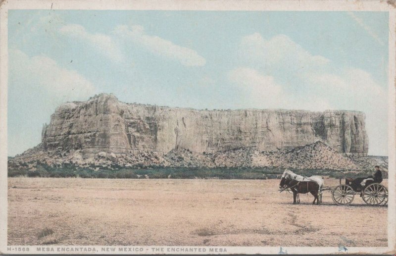 Fred Harvey Postcard Mesa Encantada New Mexico Echanted Mesa