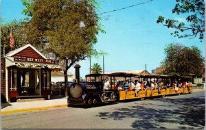 VINTAGE POSTCARD DEPOT AND CONCH TOUR TRAIN KEY WEST FLORIDA 1963