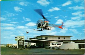 Postcard Helicopter Shalimar Best Western Motel Route 66 in Gallup, New Mexico