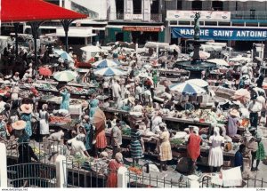 Pointe-a-Pitre , Guadeloupe , 50-70s ; The Market