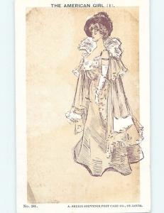 Pre-1907 art nouveau THE AMERICAN GIRL - GREAT CLASSIC AMERICAN VIEW HL4254