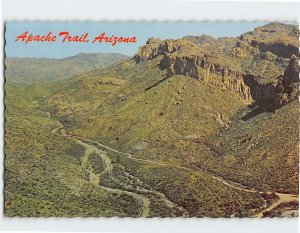 Postcard Apache Trail Past Canyon Lake from Observation Point Arizona USA