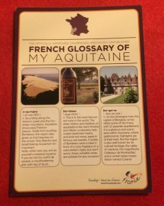 RETRO POSTCARD NEW - FRENCH GLOSSARY OF MY AQUITAINE    BREWMANIA  (KK06) 