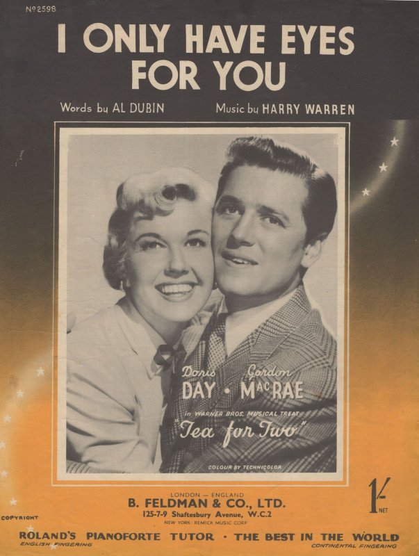 I Only Have Eyes For You Feldman Doris Day Rare UK Sheet Music