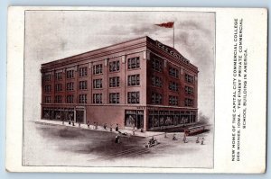 Des Moines Iowa IA Postcard Commercial College Building Exterior 1909 Antique