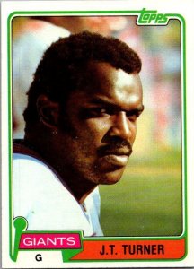 1981 Topps Football Card J T Turner New York Giants sk10278