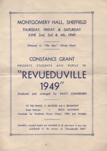 Sheffield Montgomery Hall Revue 1949 School Theatre Programme