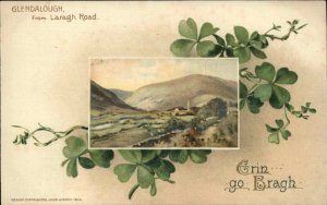 Winsch Glendalough Ireland Clover Border c1910 Vintage Postcard