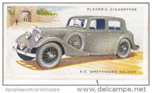 Player Cigarette Card Motor Cars 2nd Series No 1 A C Greyhound Saloon