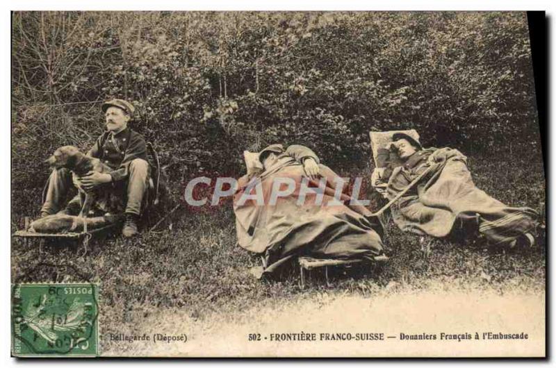 Postcard Old Customs Customs Frontiere Franco french Swiss Customs has the & ...