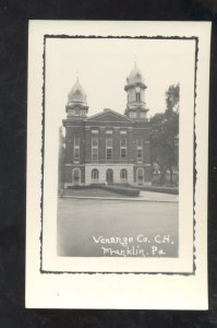 RPPC FRANKLIN PENNSYLVANIA PA VERDANGO COUNTY COURT HOUSE REAL PHOTO POSTCARD