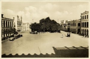 djibouti, DJIBOUTI, Place Ménélick, Cars (1930s) RPPC Postcard