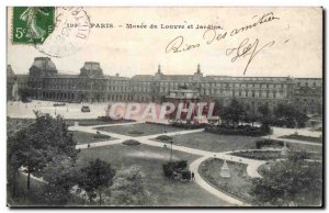 Old Postcard Paris Louvre Museum and Gardens