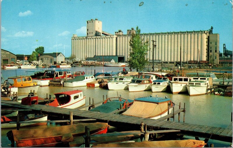 Lake Erie PA Boat Basin Yachts Wood Postcard Presque Isle Steamboat Landing 