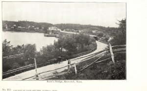 Vintage Postcard 1900's Old Rock's Bridge Haverhill Massachusetts MA Structure