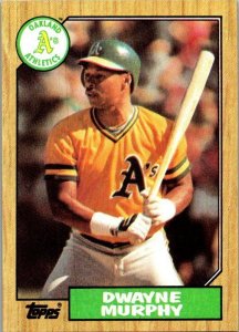 1987 Topps Baseball Card Dwayne Murphy Oakland Athletics sk17944