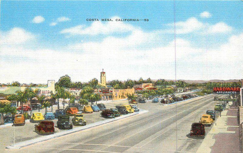 Autos Costa Mesa California US 101 1940s Street Scene Drown Kropp 11138