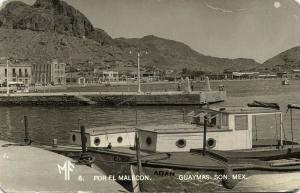 mexico, GUAYMAS, Sonora, Por el Malecon, Harbour Scene (1959) RPPC Postcard