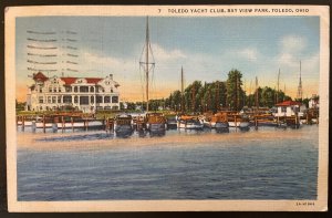 Vintage Postcard 1937 Yacht Club, Bay View Park, Toledo, Ohio (OH)