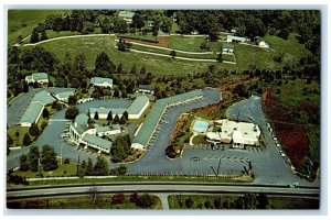 c1960's Aerial View Of Town And Motor Lodge Charlottesville Virginia VA Postcard