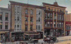 Carrollton Hotel Masonic Building Geneva New York 1913 postcard