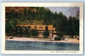 1920 Lake Tahoe California Vintage Postcard Brockway Building River Unposted