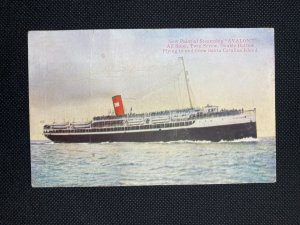 Steam Ship Avalon Postcard- Fancy Cancel