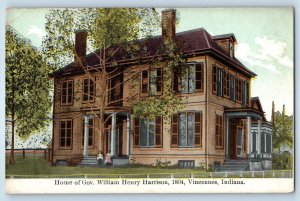 1910 Vincennes Indiana IN Postcard Home Gov William Henry Harrison Building Home