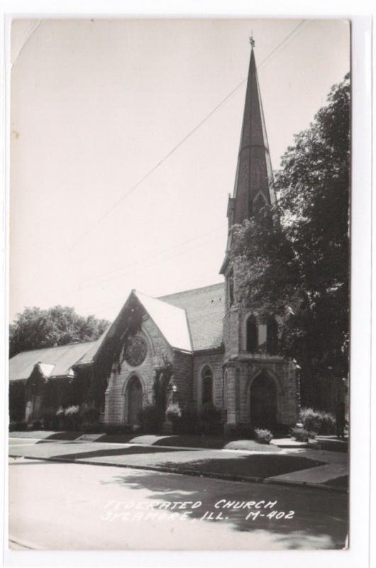 Federated Church Sycamore Illinois RPPC postcard