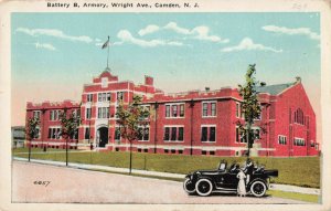 Postcard NJ Camden New Jersey-Battery B Armory, Wright Ave.-Antique c1915 (E1)