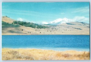 c1960 Yellowstone Wyoming WY Postcard Swan Lake Flat Summer Home Electric Peak