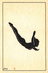 Silhouette Artist Signed elce Diving Postcard