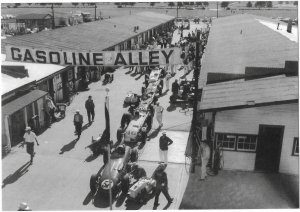 Gasoline Alley from a 1960 Photo Indianapolis Indiana Auto Racing 4 by 6