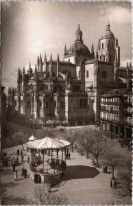 Spain Segovia Cathedral and General Franco Square Vintage RPPC C109