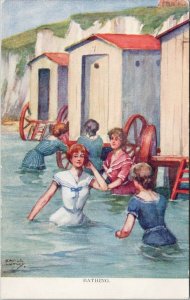 Bathing Women Savile Lumley Artist Unused CW Faulkner Postcard F81