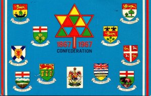 Canada Confederation 1867-1967 Showing Provincial Crests