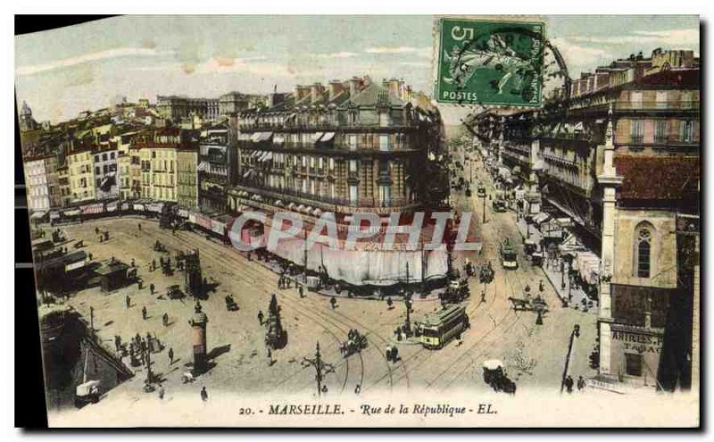 Postcard Old Marseille Rue de la Republique