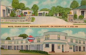 Motel Tourist Courts Meridian Mississippi Postcard PC447