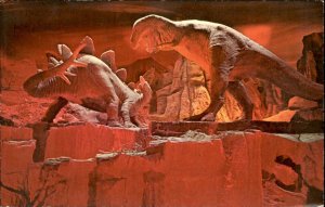 Anaheim CA Disneyland Primeval World Santa Fe RR Dinosaurs Vintage Postcard